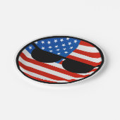 Lustige neigende Geeky USA Countryball Pappteller (Schrägansicht)