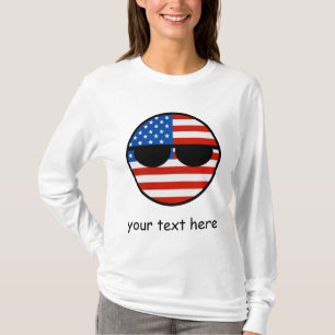 Lustige neigende Geeky USA Countryball T-Shirt