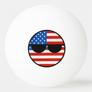 Lustige neigende Geeky USA Countryball Tischtennisball