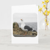 Lustige Neigungs-Kopf-Seemöwe Karte (Gelbe Blume)