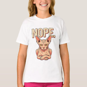 Lustige NEIN Verärgerte Sphynx-Katze Vintage Humor T-Shirt