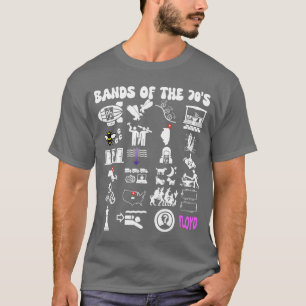 Lustige nerdige ikonische Pop-Rock-Bands der 70er T-Shirt