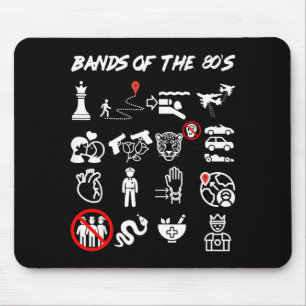 Lustige nerdige ikonische Pop-Rock-Bands der 80er  Mousepad