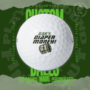 Lustige neue Golf-Vater-Windel-Geld-Geldrolle-Wett Golfball
