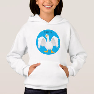 Lustige neugierige Hausgans Cartoon-Illustration Hoodie