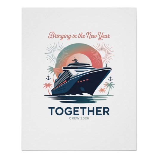 Lustige Neujahrs-Crew-Sprüche 2026 Freunde Poster (Vorderseite)