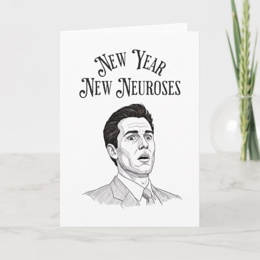 Lustige Neujahrsferien-Sorge Karte (Vorderseite)
