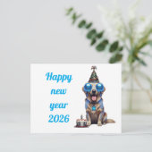 Lustige Neujahrskarte Postkarte (Stehend Vorderseite)