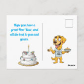 Lustige Neujahrskarte Postkarte (Rückseite)