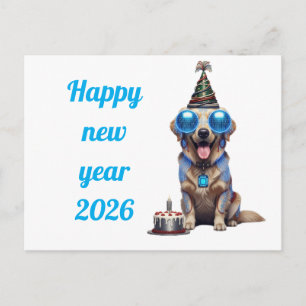 Lustige Neujahrskarte Postkarte