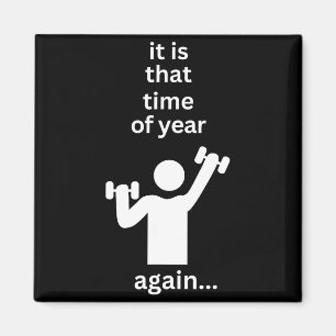 Lustige Neujahrsvorsatz Workout Gym Zeit Übung Magnet