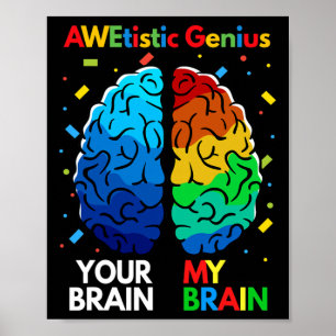 Lustige Neurodiversität Autismus-Bewusstsein Aweti Poster