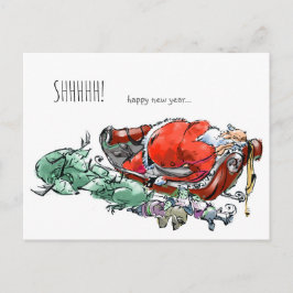 lustige New Years Card Feiertagspostkarte