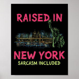 Lustige New Yorker Stadt Nacht Skyline Vintage Pre Poster