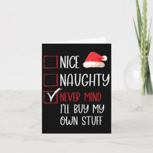 Lustige Nice Unartige Egal-Santa-Checkliste Chr Karte