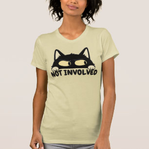 Lustige Nicht Beteiligte Schwarzkatzen-Illustratio T-Shirt