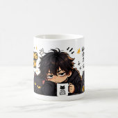 Lustige Nicht-Morgen-Person Kaffee Chibi Katze Kaffeetasse (Mittel)