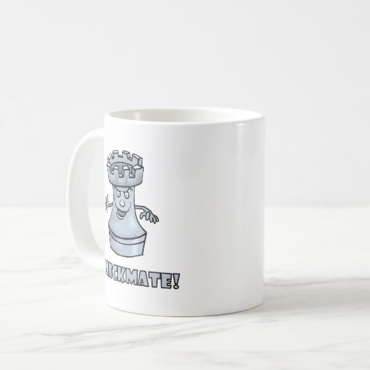 Lustige Niederlage des Turmschachstückes Kaffeetasse (Vorderseite Links)