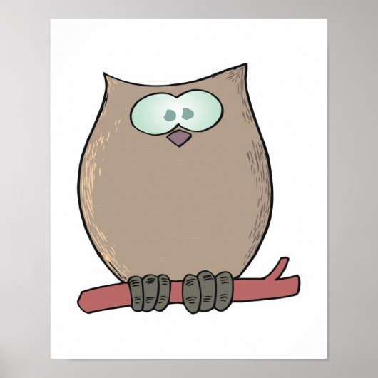 lustige niedliche Cartoon-Eule Poster (Vorne)