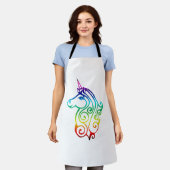 lustige niedliche, farbenfrohe Einhorn Schürze (Getragen)