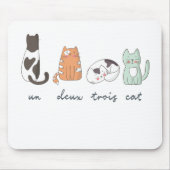Lustige niedliche französische Katze Mousepad (Vorne)