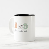 Lustige niedliche französische Katze Zweifarbige Tasse (Vorderseite Links)