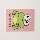 Lustige niedliche Frosch-Cartoonkinder Puzzle (Horizontal)