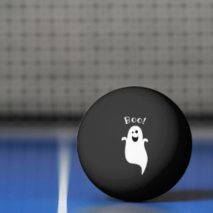 Lustige niedliche Geistboo-Halloweentrick-oder Tischtennisball