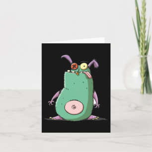 Lustige niedliche Monster seltsame Cartoonfigur Karte