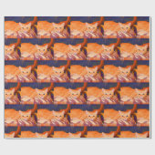 Lustige niedliche orange Tabby-Katze Geschenkpapier (Flach)