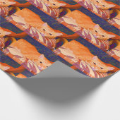 Lustige niedliche orange Tabby-Katze Geschenkpapier (Ecke)