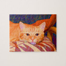 Lustige niedliche orange Tabby-Katze
