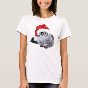 Lustige niedliche Sankt-Katze im Glas-Weihnachten T-Shirt