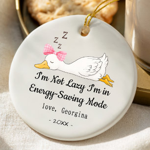 Lustige Niedliche Weiße Alberne Gans Arbeitskolleg Keramik Ornament