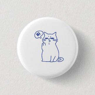Lustige niedliche weiße Katze Doodle Charakter Button