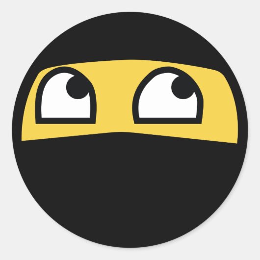 lustige Ninja Emoji Runder Aufkleber (Vorderseite)