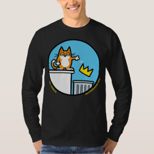 Lustige No Kings Cat Cartoon auf Langarmshirt T-Shirt