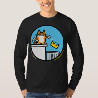 Lustige No Kings Cat Cartoon auf Langarmshirt T-Shirt