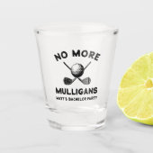 Lustige „No More Mulligans“ Golf Junggesellenparty Schnapsglas (Vorderseite)