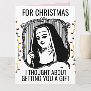 LUSTIGE NONNE KATHOLISCHE WEIHNACHTSKARTE MIT GROS KARTE
