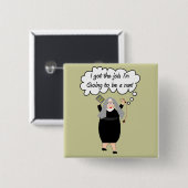 Lustige Nonnen-Karten "got den Job!" (Gail Gabel) Button (Vorne & Hinten)