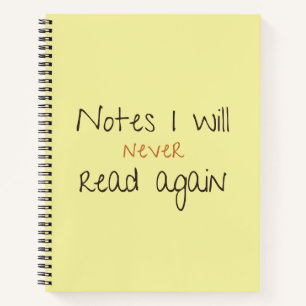 Lustige Notizen im Notizbuch, die ich nie wieder l Notizblock