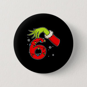 Lustige Nummer 6 Weihnachten 67 Sechs Sieben Meme Button