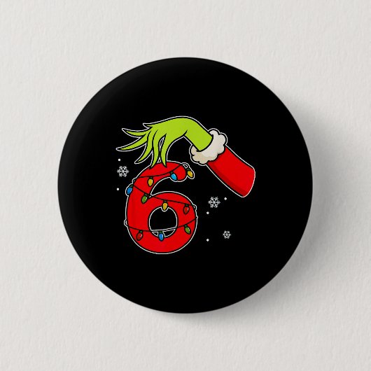 Lustige Nummer 6 Weihnachten 67 Sechs Sieben Meme Button (Vorderseite)