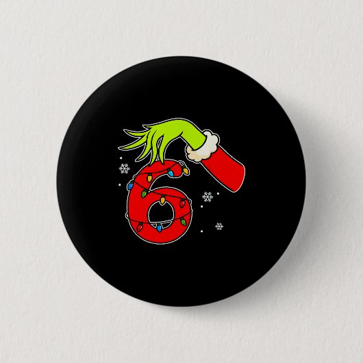 Lustige Nummer 6 Weihnachten 67 Sechs Sieben Meme Button (Vorderseite)