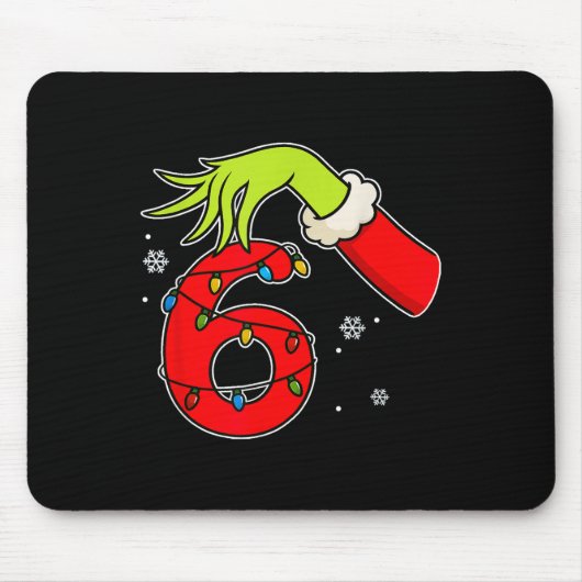 Lustige Nummer 6 Weihnachten 67 Sechs Sieben Meme  Mousepad (Vorne)
