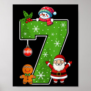 Lustige Nummer 7 67 Meme-Paar-Pyjamas Weihnachten Poster