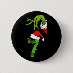 Lustige Nummer 7 Weihnachten 67 Sechs Sieben Meme  Button