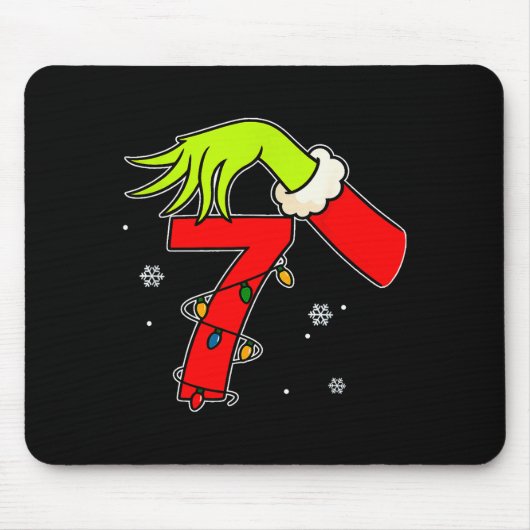 Lustige Nummer 7 Weihnachten 67 Sechs Sieben Meme  Mousepad (Vorne)