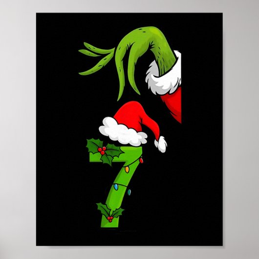 Lustige Nummer 7 Weihnachten 67 Sechs Sieben Meme Poster (Vorne)